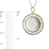 Thumbnail Image 4 of Moonstone and White Lab-Created Sapphire Photo Locket in Sterling Silver with 18K Gold Plate (1 Photo)