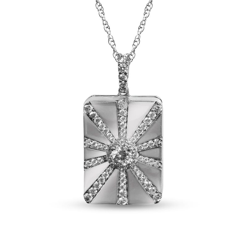 Main Image 2 of White Lab-Created Sapphire Photo Locket in Sterling Silver (1 Photo)