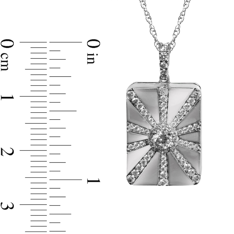 Main Image 3 of White Lab-Created Sapphire Photo Locket in Sterling Silver (1 Photo)