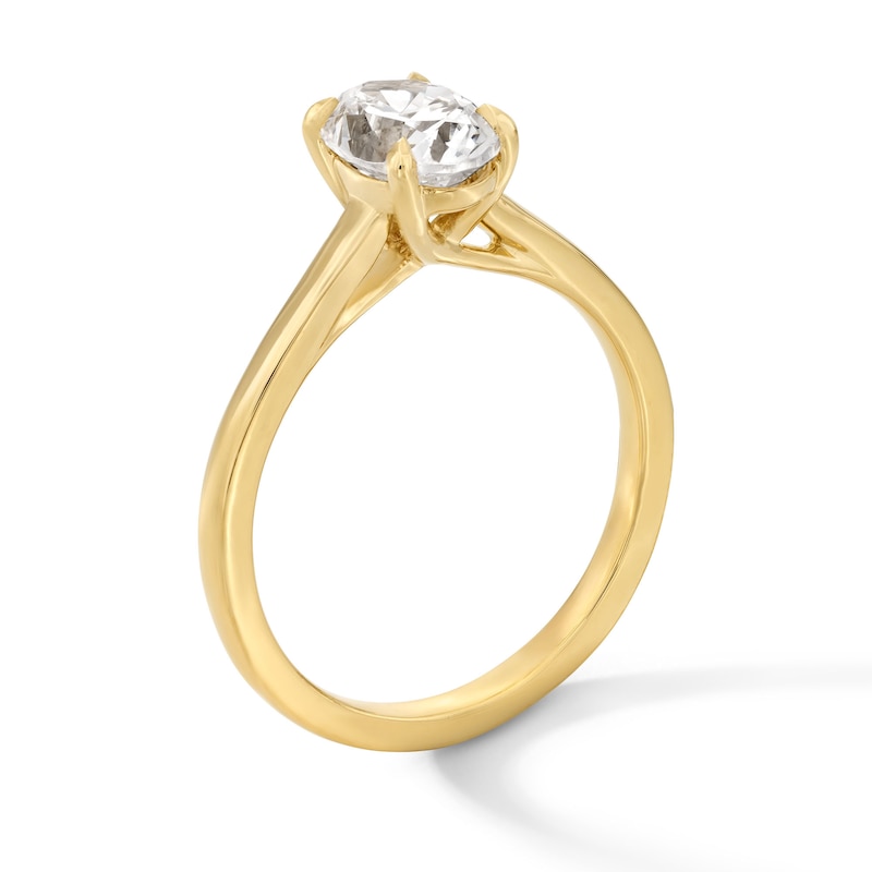 Main Image 3 of 1 CT. Oval Certified Lab-Grown Diamond Solitaire Engagement Ring in 14K Gold (F/VS2)