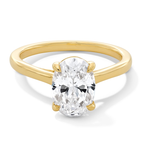 2 CT. Oval Certified Lab-Grown Diamond Solitaire Engagement Ring in 14K Gold (F/Vs2)