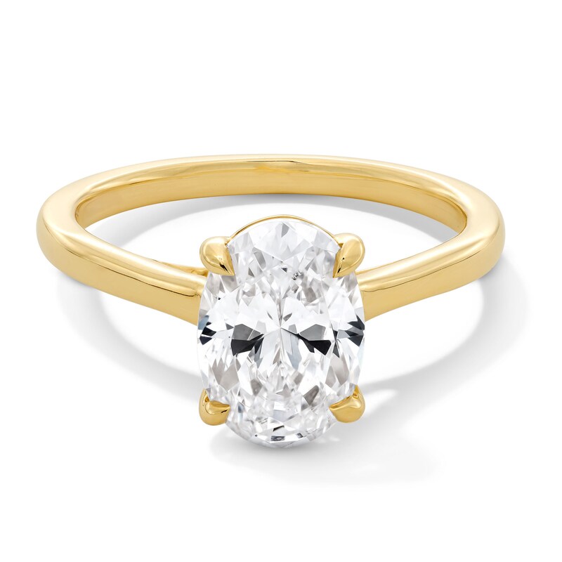 Main Image 1 of 2 CT. Oval Certified Lab-Grown Diamond Solitaire Engagement Ring in 14K Gold (F/VS2)