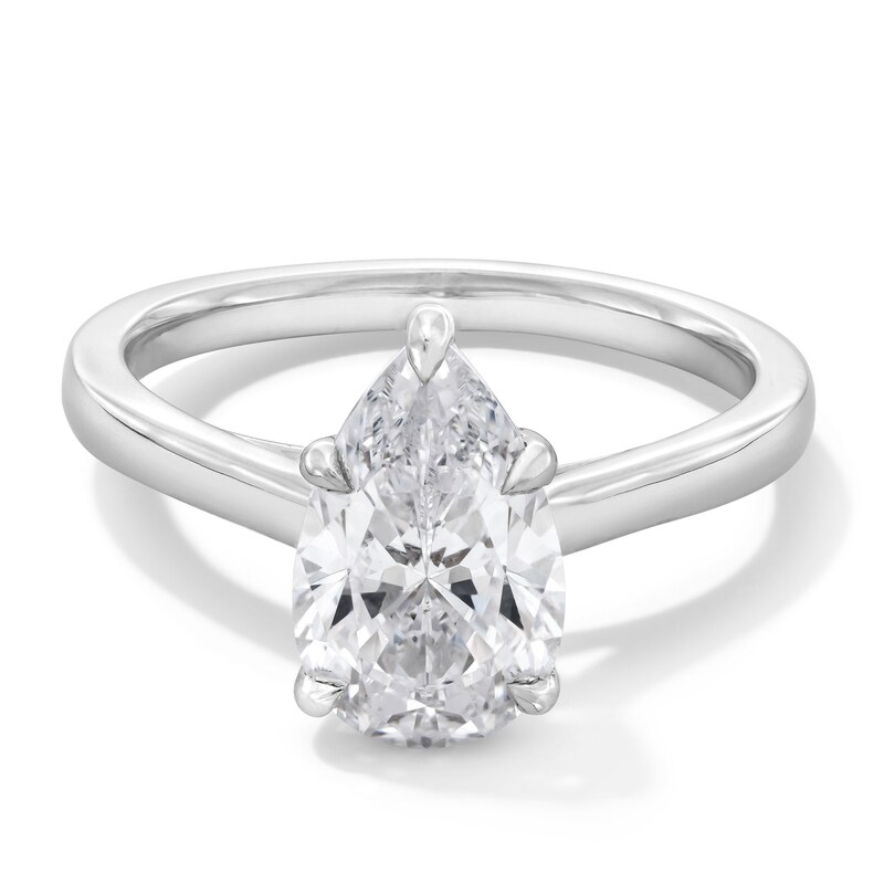 Main Image 1 of 2 CT. Pear-Shaped Certified Lab-Grown Diamond Solitaire Engagement Ring in 14K White Gold (F/VS2)