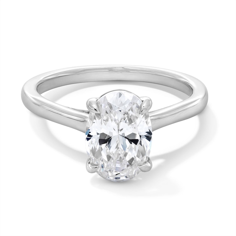 Main Image 1 of 2 CT. Oval Certified Lab-Grown Diamond Solitaire Engagement Ring in 14K White Gold (F/VS2)