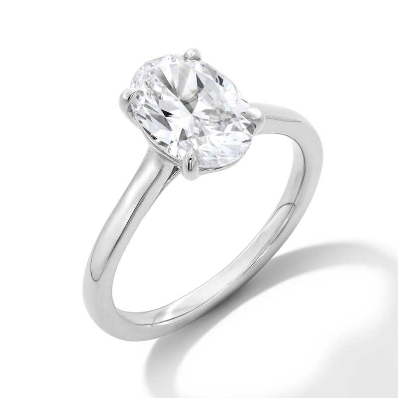 Main Image 3 of 2 CT. Oval Certified Lab-Grown Diamond Solitaire Engagement Ring in 14K White Gold (F/VS2)