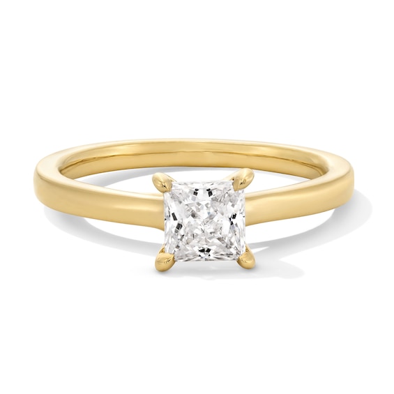 1 CT. Princess-Cut Certified Lab-Grown Diamond Solitaire Engagement Ring in 14K Gold (F/Vs2)