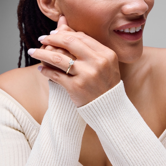 1 CT. Princess-Cut Certified Lab-Grown Diamond Solitaire Engagement Ring in 14K Gold (F/Vs2)