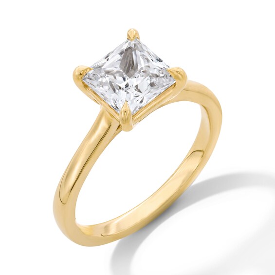 2 CT. Princess-Cut Certified Lab-Grown Diamond Solitaire Engagement Ring in 14K Gold (F/Vs2)