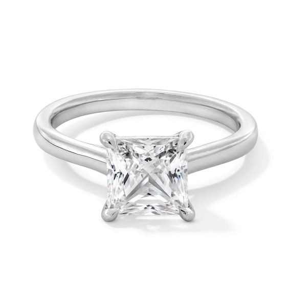 2 CT. Princess-Cut Certified Lab-Grown Diamond Solitaire Engagement Ring in 14K White Gold (F/Vs2)