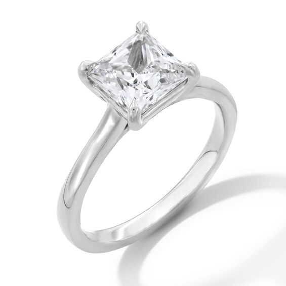 2 CT. Princess-Cut Certified Lab-Grown Diamond Solitaire Engagement Ring in 14K White Gold (F/Vs2)