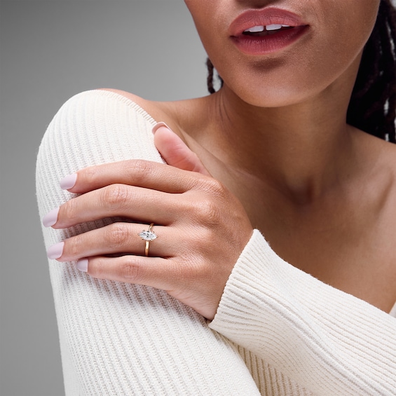 1 CT. Marquise-Cut Certified Lab-Grown Diamond Solitaire Engagement Ring in 14K Gold (F/Vs2)