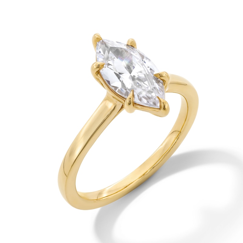 Main Image 3 of 2 CT. T.W. Marquise-Cut Certified Lab-Grown Diamond Solitaire Engagement Ring in 14K Yellow Gold (F/VS2)
