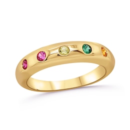 Family Flush-Set Gemstone Band (1-5 Stones)