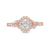 Thumbnail Image 3 of Vera Wang Love Collection 3/4 CT. T.W. Oval Diamond Frame Engagement Ring in 14K Rose Gold