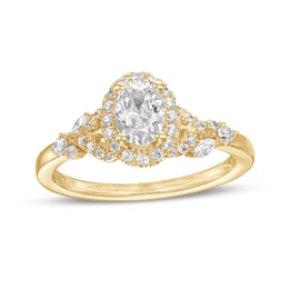 Vera Wang Love Collection 3/4 CT. T.W. Oval Diamond Frame Engagement Ring in 14K Gold