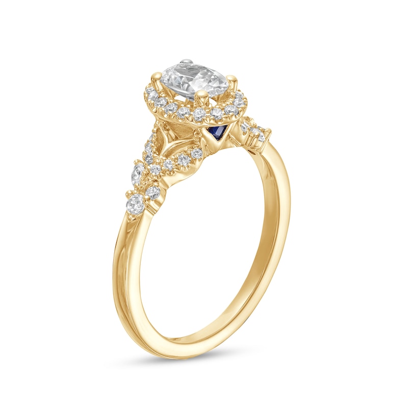 Main Image 2 of Vera Wang Love Collection 3/4 CT. T.W. Oval Diamond Frame Engagement Ring in 14K Gold