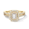 Thumbnail Image 1 of Vera Wang Love Collection 1 CT. T.W. Emerald-Cut Diamond Double Frame Engagement Ring in 14K Gold