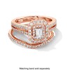 Thumbnail Image 3 of Vera Wang Love Collection 1 CT. T.W. Emerald-Cut Diamond Double Frame Engagement Ring in 14K Rose Gold