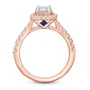 Thumbnail Image 2 of Vera Wang Love Collection 1-1/3 CT. T.W. Emerald-Cut Diamond Double Frame Engagement Ring in 14K Rose Gold