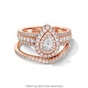 Thumbnail Image 3 of Vera Wang Love Collection 1-5/8 CT. T.W. Pear-Shaped Diamond Double Frame Engagement Ring in 14K Rose Gold
