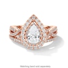 Thumbnail Image 4 of Vera Wang Love Collection 1-5/8 CT. T.W. Pear-Shaped Diamond Double Frame Engagement Ring in 14K Rose Gold