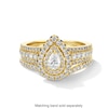 Thumbnail Image 4 of Vera Wang Love Collection 1 CT. T.W. Pear-Shaped Diamond and Blue Sapphire Frame Engagement Ring in 14K Gold