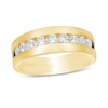 Thumbnail Image 1 of Vera Wang Men 1 CT. T.W. Diamond and Blue Sapphire Wedding Band in 14K Gold