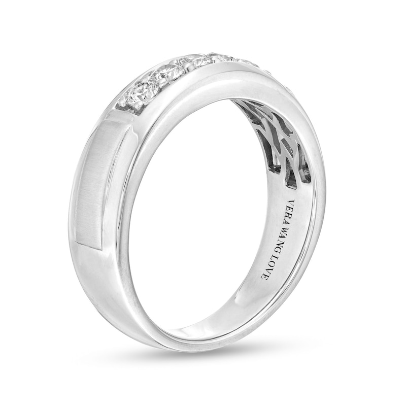 Main Image 3 of Vera Wang Men 3/8 CT. T.W. Diamond Five-Stone Wedding Band in 14K White Gold