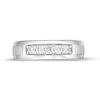 Thumbnail Image 4 of Vera Wang Men 3/8 CT. T.W. Diamond Five-Stone Wedding Band in 14K White Gold