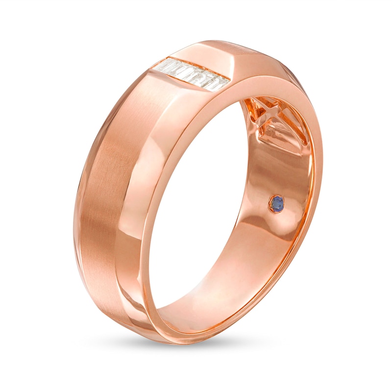 Main Image 2 of Vera Wang 1/10 CT. T.W. Baguette-Cut Diamond Wedding Band in 14K Rose Gold