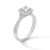 Thumbnail Image 2 of 1 CT. T.W. Princess-Cut Certified Lab-Grown Diamond Frame Engagement Ring with Crossover Shank in Platinum (F/SI2)