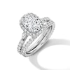 Thumbnail Image 1 of Enchanted Disney Cinderella 4.23 CT. T.W. Cushion Certified Lab-Grown Diamond Bridal Set in 14K White Gold (F/VS2)