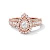Thumbnail Image 1 of Vera Wang Love Collection 1 CT. T.W. Pear-Shaped Diamond Frame Engagement Ring in 14K Rose Gold