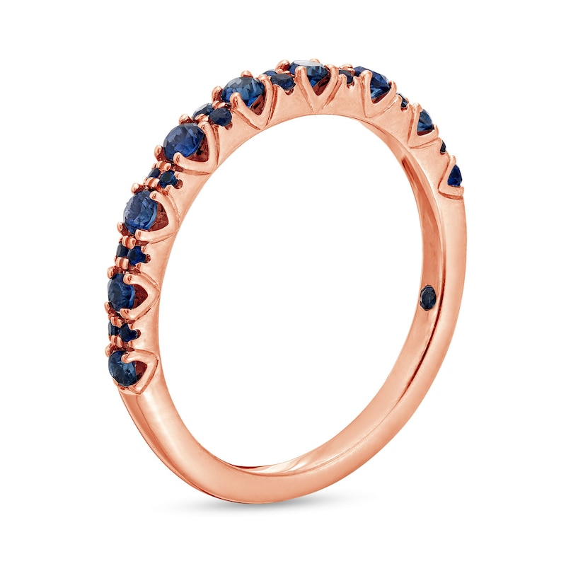 Main Image 2 of Vera Wang Love Collection Blue Sapphire Anniversary Band in 14K Rose Gold