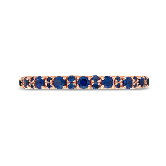 Vera Wang Love Collection Blue Sapphire Anniversary Band in 14K Rose Gold