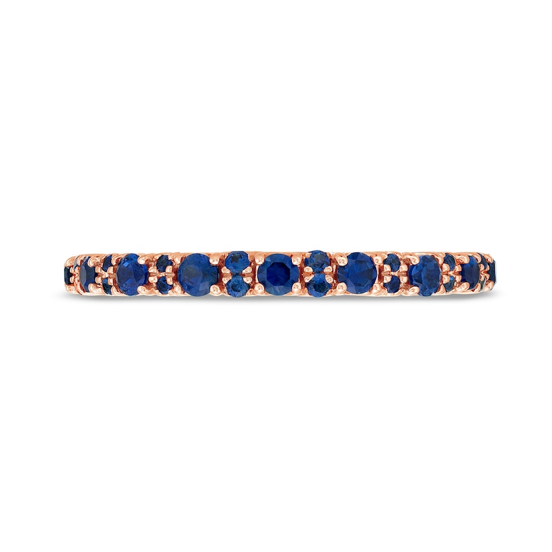 Main Image 3 of Vera Wang Love Collection Blue Sapphire Anniversary Band in 14K Rose Gold