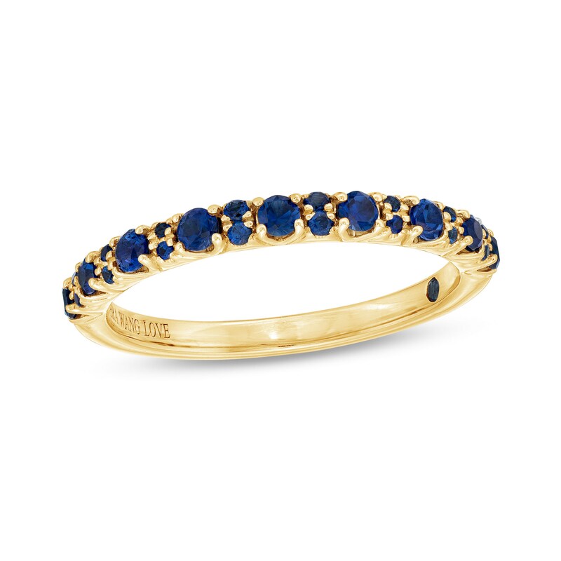 Main Image 1 of Vera Wang Love Collection Blue Sapphire Anniversary Band in 14K Gold