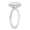 Thumbnail Image 2 of 3-1/2 CT. T.W. Emerald-Cut Certified Lab-Grown Diamond Frame Engagement Ring in Platinum (F/VS2)