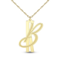 Block and Script Initial Pendant (2 Initials)