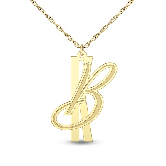 Block and Script Initial Pendant (2 Initials)