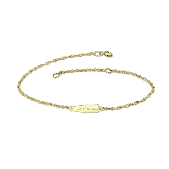Stacked Vertical Initial Chain Bracelet - 7.25" (2 Initials)