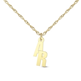 Overlapping Block Initial Pendant (2 Initials)