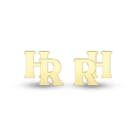 Block Initial Stud Earrings (2 Initials)