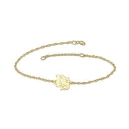Overlapping Block Initial Chain Bracelet - 7.25" (2 Initials)
