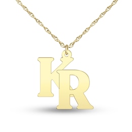 Overlapping Block Initial Pendant (2 Initials)