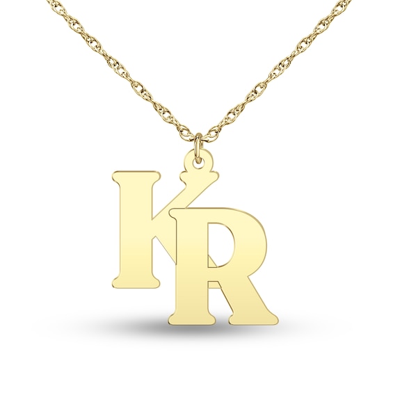 Overlapping Block Initial Pendant (2 Initials)