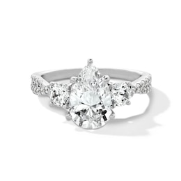 2-3/4 CT. T.W. Pear-Shaped Certified Lab-Grown Diamond Three-Stone Engagement Ring in Platinum (F/SI2)