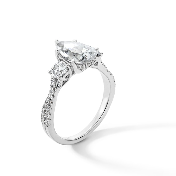 2-3/4 CT. T.w. Pear-Shaped Certified Lab-Grown Diamond Three-Stone Engagement Ring in Platinum (F/Si2)