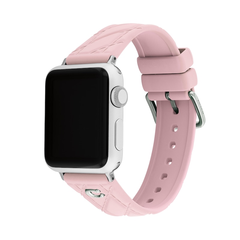Main Image 2 of Ladies' Coach Apple Watch Straps Pink Interchangeable Replacement Band Smart Watch Attachment (Model: 14700297)