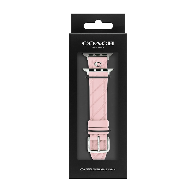 Main Image 4 of Ladies' Coach Apple Watch Straps Pink Interchangeable Replacement Band Smart Watch Attachment (Model: 14700297)